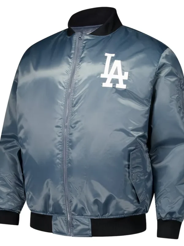 LA Dodgers Charcoal Bomber Full-Zip Jacket