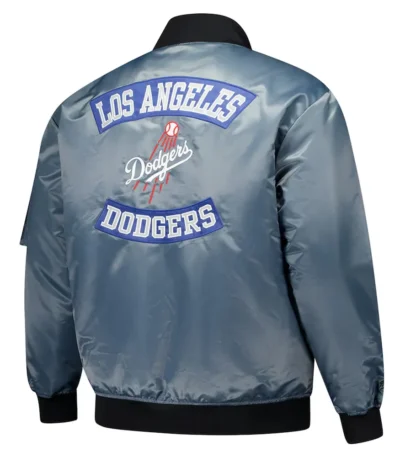 LA Dodgers Charcoal Bomber Full-Zip Jacket