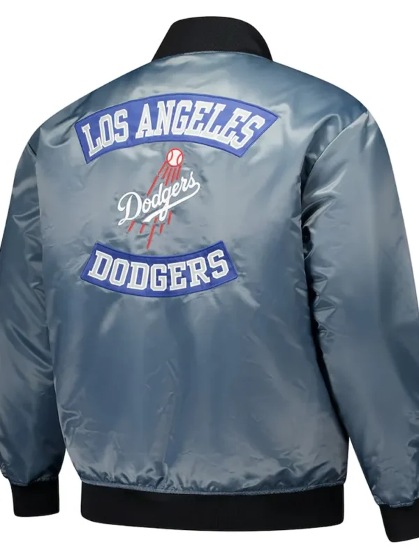 LA Dodgers Charcoal Bomber Full-Zip Jacket