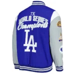 LA Dodgers Franchise Gray and Royal Blue Varsity Jacket