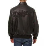 LA Dodgers Full Black Leather Jacket