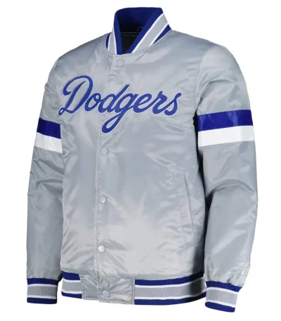 LA Dodgers Home Game Gray Satin Jacket
