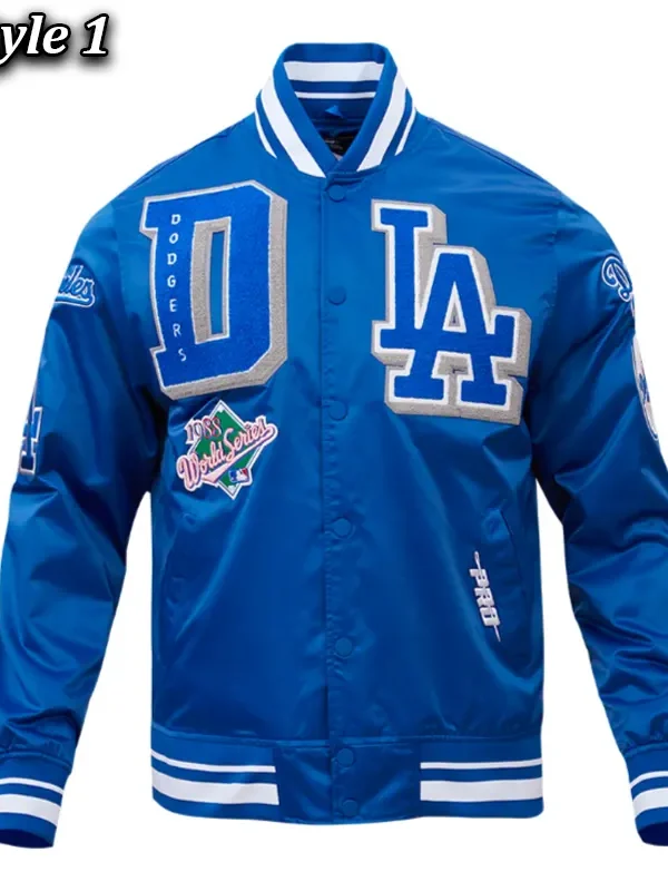 LA Dodgers Mashup Classic Rib Satin Jacket