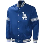 LA Dodgers Midfield Royal Varsity Satin Jacket