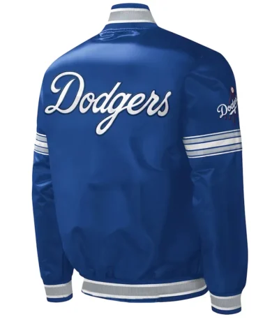 LA Dodgers Midfield Royal Varsity Satin Jacket