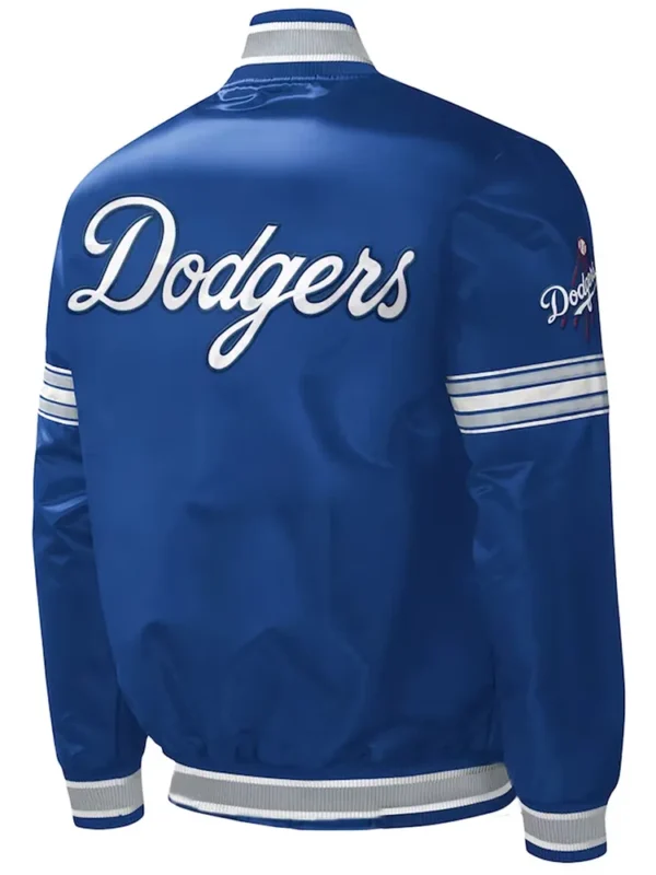 LA Dodgers Midfield Royal Varsity Satin Jacket