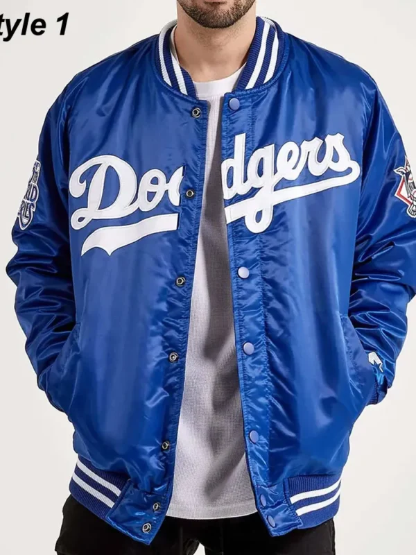 LA Dodgers National Royal Blue Satin Jacket