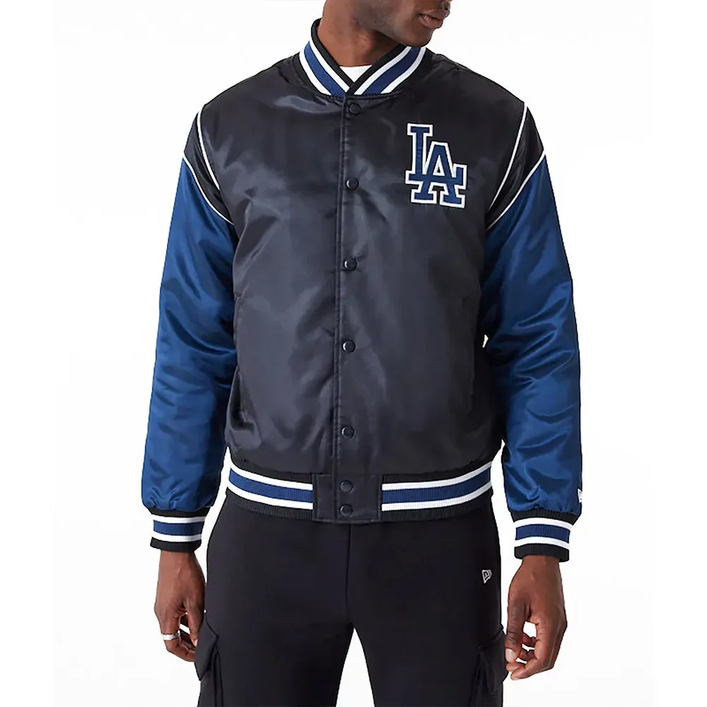 LA Dodgers Navy and Blue Satin Jacket LA Dodgers Navy and Blue Satin Jacket