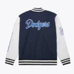 LA Dodgers Navy and White Fleece Varsity Jacket