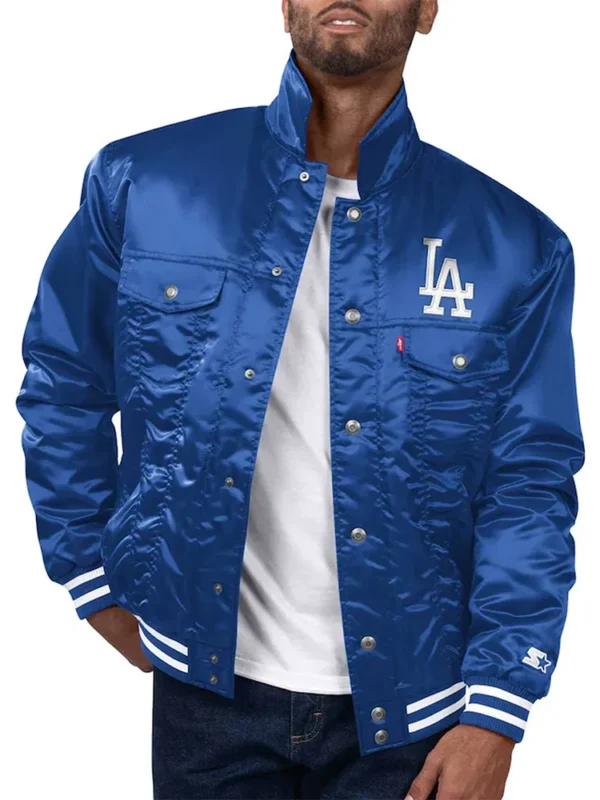 LA Dodgers Royal Silver Tab Trucker Jacket