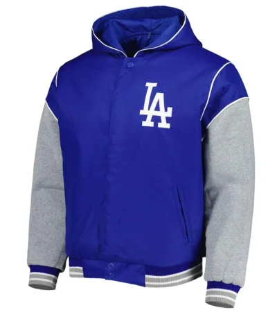 LA Dodgers Royal and Gray Hoodie Jacket