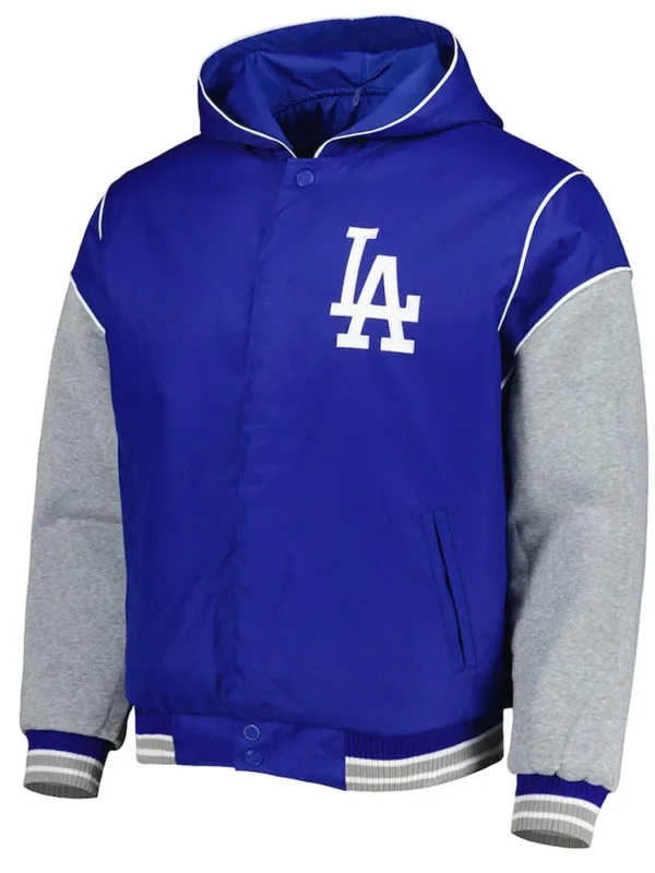 LA Dodgers Royal and Gray Hoodie Jacket