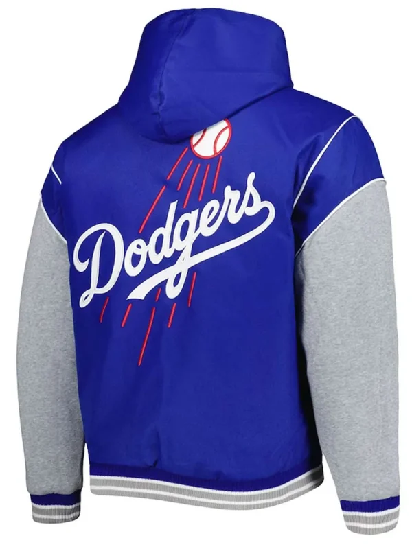 LA Dodgers Royal and Gray Hoodie Jacket