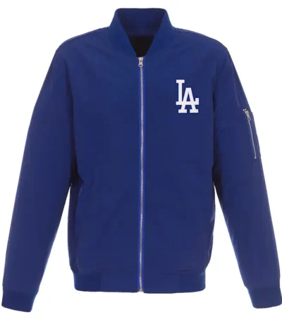 LA Dodgers Royal and Grey Nylon Bomber Jacket