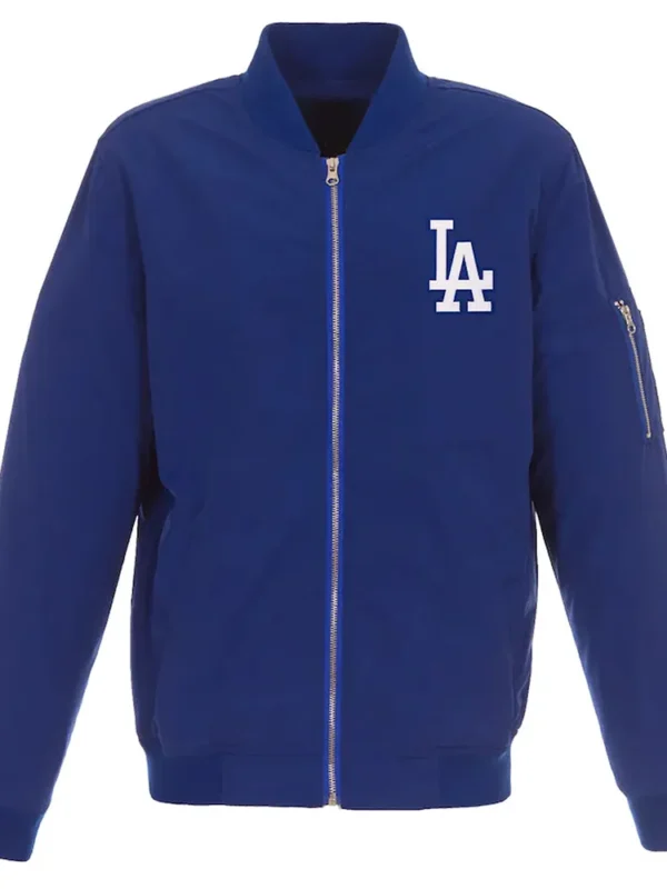 LA Dodgers Royal and Grey Nylon Bomber Jacket