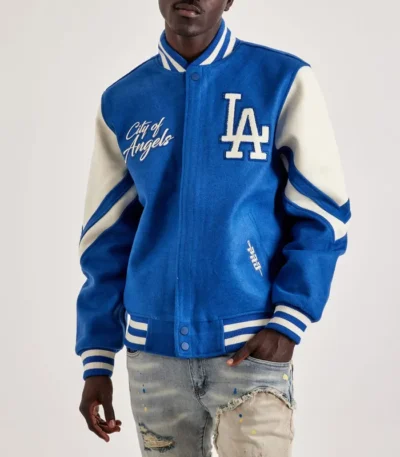LA Dodgers Royal and Off White Varsity Wool Jacket