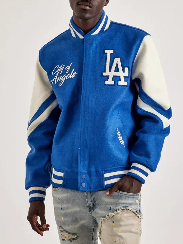LA Dodgers Royal and Off White Varsity Wool Jacket