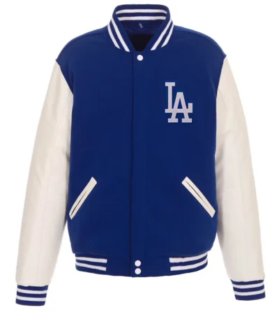 LA Dodgers Royal and White Varsity Wool/Leather Jacket