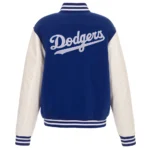 LA Dodgers Royal and White Varsity Wool/Leather Jacket