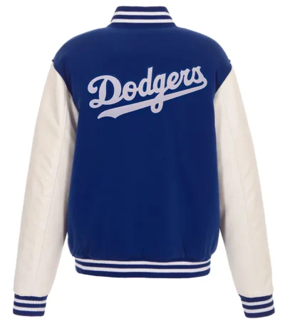 LA Dodgers Royal and White Varsity Wool/Leather Jacket