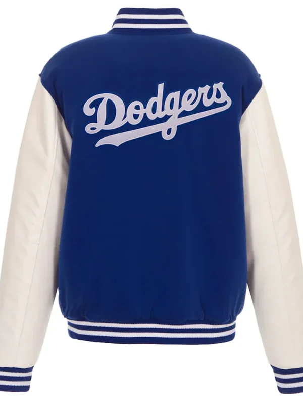 LA Dodgers Royal and White Varsity Wool/Leather Jacket