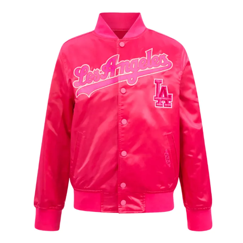 LA Dodgers Triple Pink Satin Jacket LA Dodgers Triple Pink Satin Jacket