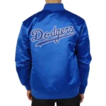 LA Dodgers Vintage Logo Royal Lightweight Satin Jacket