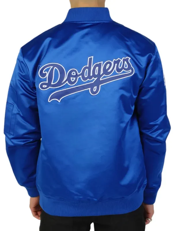 LA Dodgers Vintage Logo Royal Lightweight Satin Jacket