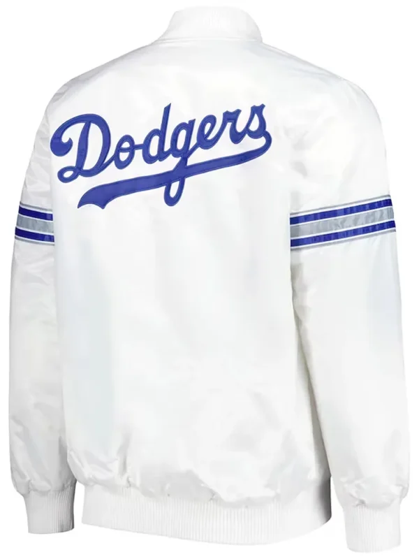 LA Dodgers White Power Forward Satin Jacket