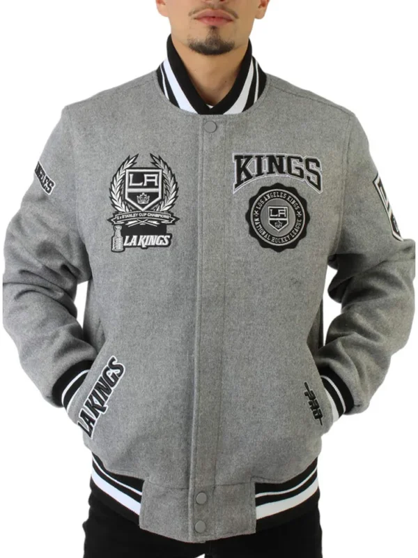 LA Kings Gray Varsity Wool Jacket