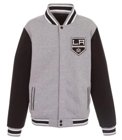 LA Kings Gray and Black Varsity Wool Jacket