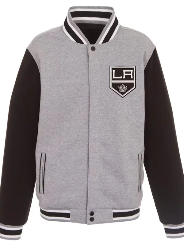 LA Kings Gray and Black Varsity Wool Jacket