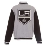 LA Kings Gray and Black Varsity Wool Jacket