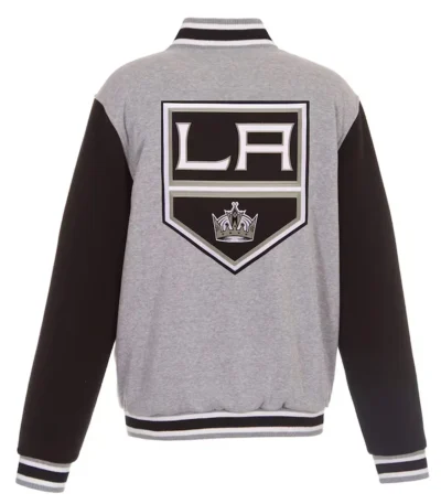 LA Kings Gray and Black Varsity Wool Jacket
