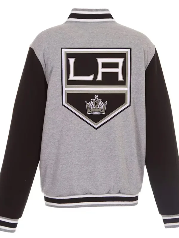 LA Kings Gray and Black Varsity Wool Jacket