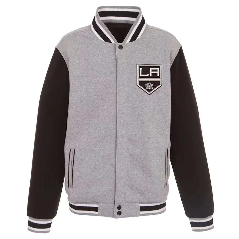 LA Kings Gray and Black Varsity Wool Jacket LA Kings Gray and Black Varsity Wool Jacket