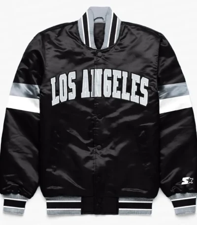 LA Kings Home Game Black Varsity Satin Jacket