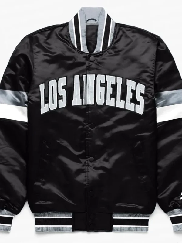 LA Kings Home Game Black Varsity Satin Jacket