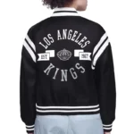 LA Kings Printed Logo Varsity Satin Jacket