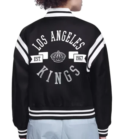 LA Kings Printed Logo Varsity Satin Jacket