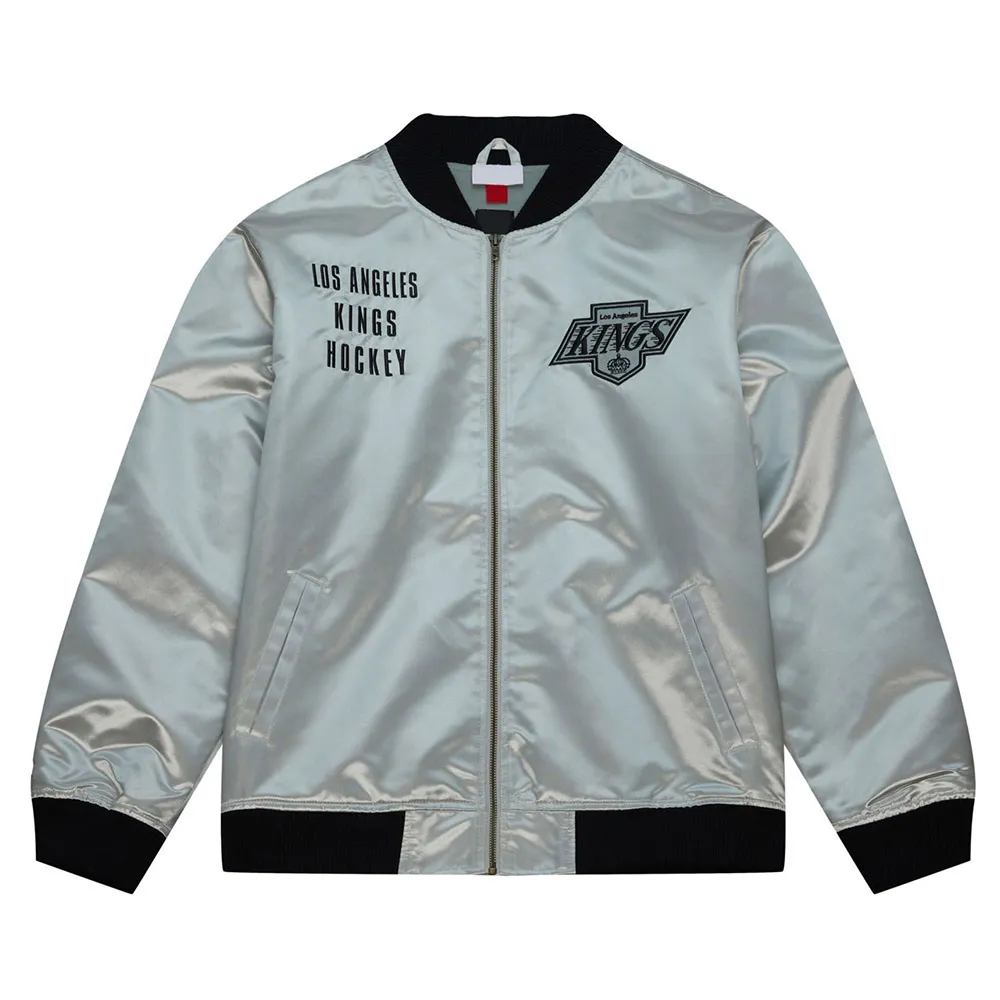 LA Kings Team OG 2.0 Silver Satin Jacket LA Kings Team OG 2.0 Silver Satin Jacket