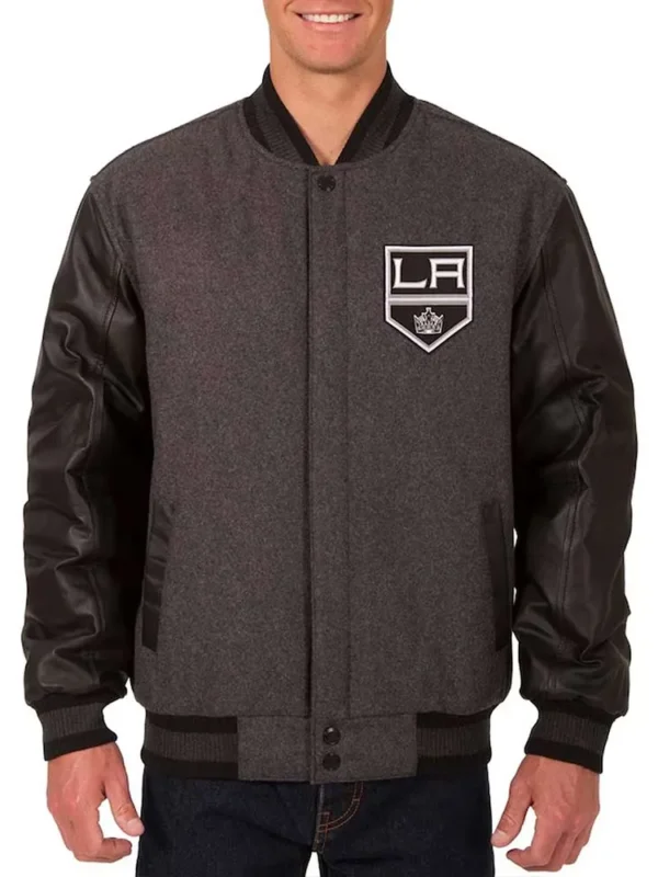 LA Kings Varsity Black and Charcoal Jacket