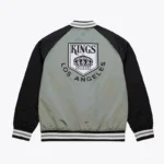LA Kings Vintage Logo Double Clutch Gray Satin Jacket
