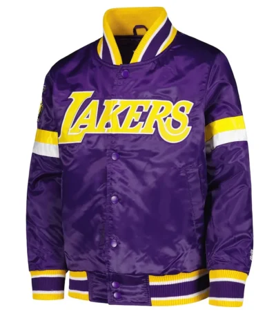 LA Lakers Home Game Purple Satin Jacket