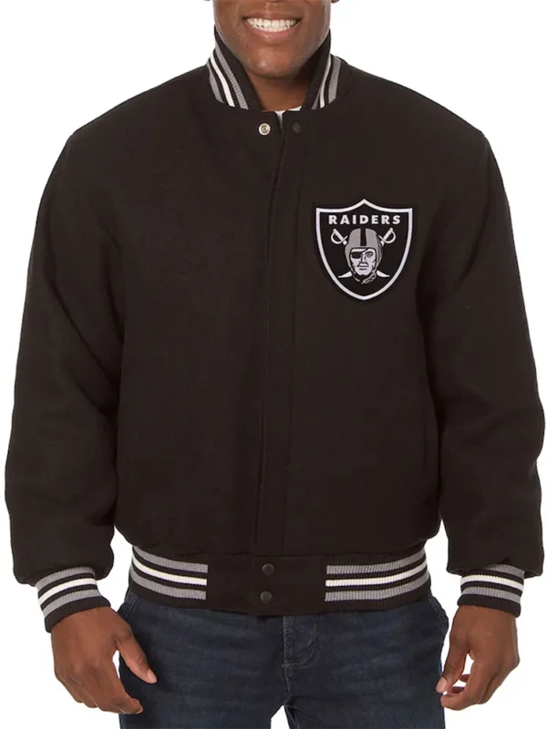 LA Las Vegas Raiders Varsity Black Wool Jacket