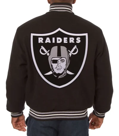 LA Las Vegas Raiders Varsity Black Wool Jacket