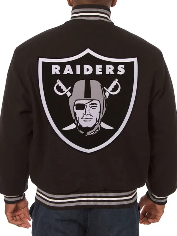 LA Las Vegas Raiders Varsity Black Wool Jacket