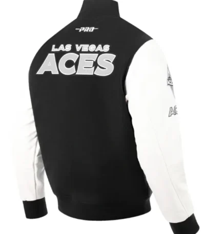 Las Vegas Aces Classic Chenille Black and White Varsity Jacket