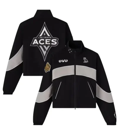 Las Vegas Aces OVO Black-Silver Track Jacket