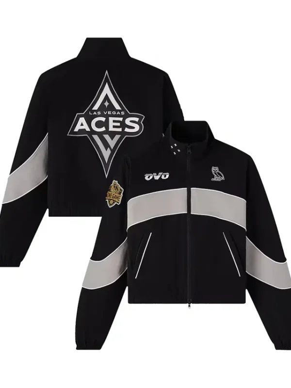 Las Vegas Aces OVO Black-Silver Track Jacket